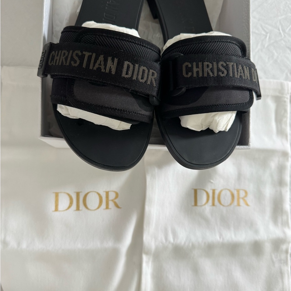 Christian Dior Black Slide Sandals